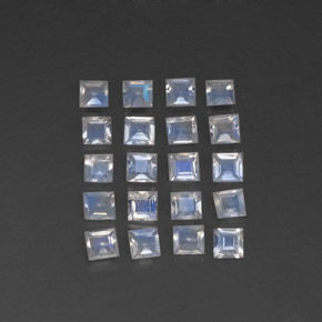 Achetez naturel 2,13ct blanc pierre de lune arc-en-ciel gems, carré, en provenance inde chez gemselect. en stock, livraison internationale!
