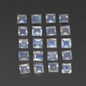 Achetez naturel 2,13ct blanc pierre de lune arc-en-ciel gems, carré, en provenance inde chez gemselect. en stock, livraison internationale!