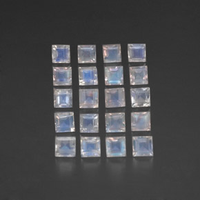 Achetez naturel 3,89ct blanc pierre de lune arc-en-ciel gems, carré, en provenance inde chez gemselect. en stock, livraison internationale!
