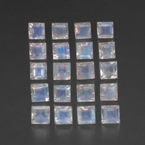 Achetez naturel 3,89ct blanc pierre de lune arc-en-ciel gems, carré, en provenance inde chez gemselect. en stock, livraison internationale!
