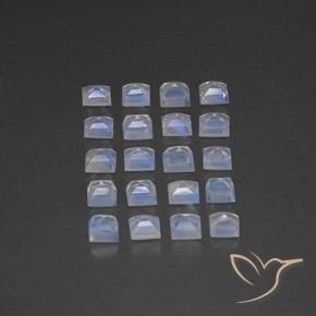 Shop natural 3.10ct Blanc bleuâtre Pierre de lune arc-en-ciel gems, Carré, from Inde at GemSelect. In stock, global shipping!