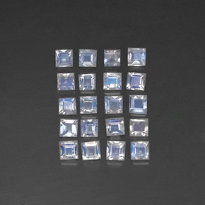 Achetez naturel 2,11ct blanc pierre de lune arc-en-ciel gems, carré, en provenance inde chez gemselect. en stock, livraison internationale!