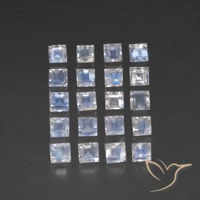 Shop natural 3.69ct Blanc bleuâtre Pierre de lune arc-en-ciel gems, Carré, from Inde at GemSelect. In stock, global shipping!