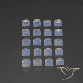 Shop natural 3.69ct Blanc bleuâtre Pierre de lune arc-en-ciel gems, Carré, from Inde at GemSelect. In stock, global shipping!