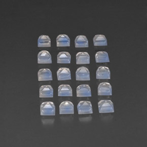 Achetez naturel 3,80ct blanc pierre de lune arc-en-ciel gems, carré, en provenance inde chez gemselect. en stock, livraison internationale!