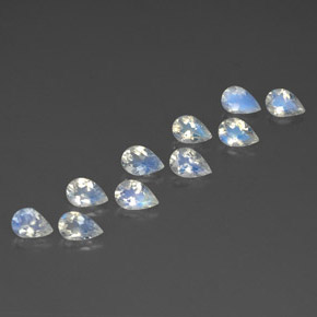 Achetez naturel ct blanc pierre de lune arc-en-ciel gems, en forme de poire, en provenance inde chez gemselect. en stock, livraison internationale!