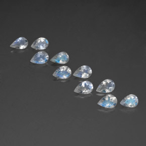 Achetez naturel ct blanc pierre de lune arc-en-ciel gems, en forme de poire, en provenance inde chez gemselect. en stock, livraison internationale!