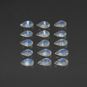 Achetez naturel ct blanc pierre de lune arc-en-ciel gems, en forme de poire, en provenance inde chez gemselect. en stock, livraison internationale!