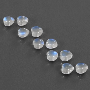 Achetez naturel ct blanc pierre de lune arc-en-ciel gems, forme de coeur, en provenance inde chez gemselect. en stock, livraison internationale!