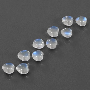 Achetez naturel ct blanc pierre de lune arc-en-ciel gems, forme de coeur, en provenance inde chez gemselect. en stock, livraison internationale!