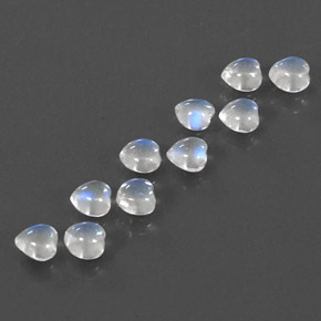 Achetez naturel ct blanc pierre de lune arc-en-ciel gems, forme de coeur, en provenance inde chez gemselect. en stock, livraison internationale!