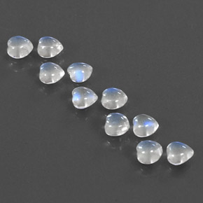 Achetez naturel ct blanc pierre de lune arc-en-ciel gems, forme de coeur, en provenance inde chez gemselect. en stock, livraison internationale!