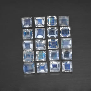 Achetez naturel 2,03ct blanc pierre de lune arc-en-ciel gems, carré, en provenance inde chez gemselect. en stock, livraison internationale!