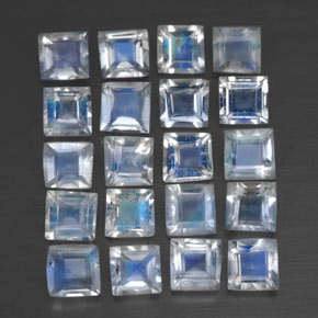 Achetez naturel 2,03ct blanc pierre de lune arc-en-ciel gems, carré, en provenance inde chez gemselect. en stock, livraison internationale!