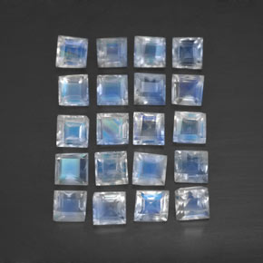 Achetez naturel 2,88ct blanc pierre de lune arc-en-ciel gems, carré, en provenance inde chez gemselect. en stock, livraison internationale!