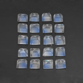 Achetez naturel 2,61ct blanc pierre de lune arc-en-ciel gems, carré, en provenance inde chez gemselect. en stock, livraison internationale!