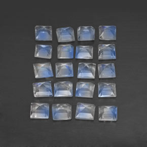Achetez naturel ct blanc pierre de lune arc-en-ciel gems, carré, en provenance inde chez gemselect. en stock, livraison internationale!