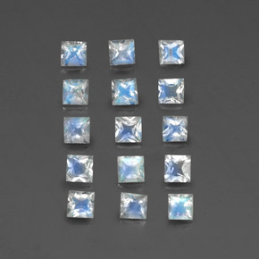 Achetez naturel ct blanc pierre de lune arc-en-ciel gems, carré, en provenance inde chez gemselect. en stock, livraison internationale!