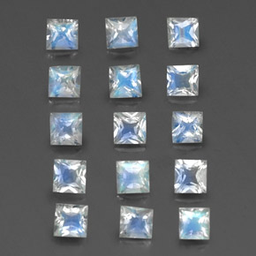 Achetez naturel ct blanc pierre de lune arc-en-ciel gems, carré, en provenance inde chez gemselect. en stock, livraison internationale!