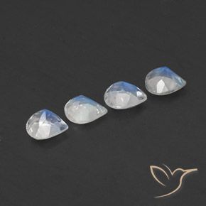 Shop natural 1.35ct Blanc bleuâtre Pierre de lune arc-en-ciel gems, En forme de poire, from Inde at GemSelect. In stock, global shipping!