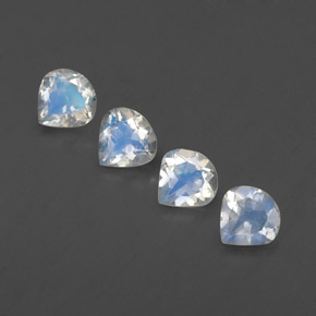Achetez naturel 1,50ct blanc pierre de lune arc-en-ciel gems, en forme de poire, en provenance inde chez gemselect. en stock, livraison internationale!