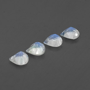 Achetez naturel 1,49ct blanc pierre de lune arc-en-ciel gems, en forme de poire, en provenance inde chez gemselect. en stock, livraison internationale!