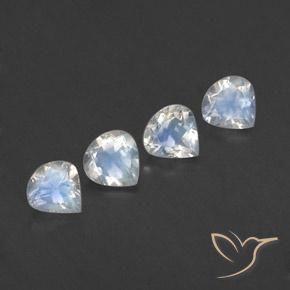Shop natural 1.54ct Blanc bleuâtre Pierre de lune arc-en-ciel gems, En forme de poire, from Inde at GemSelect. In stock, global shipping!