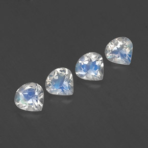 Achetez naturel 1,49ct blanc pierre de lune arc-en-ciel gems, en forme de poire, en provenance inde chez gemselect. en stock, livraison internationale!