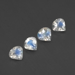 Achetez naturel 1,37ct blanc pierre de lune arc-en-ciel gems, en forme de poire, en provenance inde chez gemselect. en stock, livraison internationale!