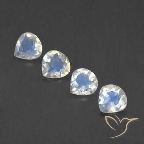 1.46ctw Naturel Blanc bleuâtre Pierre de lune arc-en-ciel, En forme de poire, Transparent