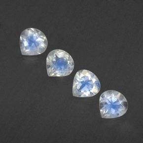Achetez naturel 1,67ct blanc pierre de lune arc-en-ciel gems, en forme de poire, en provenance inde chez gemselect. en stock, livraison internationale!