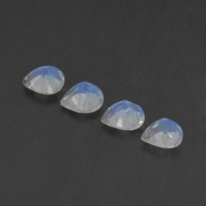 Achetez naturel 1,47ct blanc pierre de lune arc-en-ciel gems, en forme de poire, en provenance inde chez gemselect. en stock, livraison internationale!