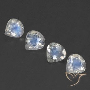 1.54ctw Naturel Blanc bleuâtre Pierre de lune arc-en-ciel, En forme de poire, Transparent