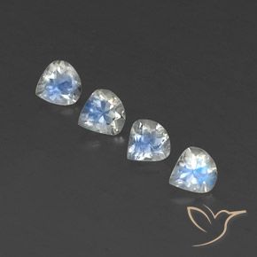 1.52ctw Naturel Blanc bleuâtre Pierre de lune arc-en-ciel, En forme de poire, Transparent