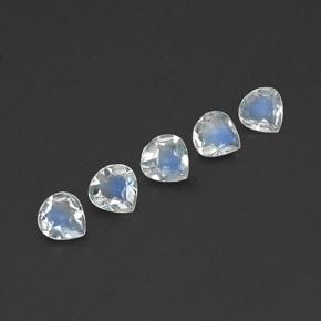 Achetez naturel 1,27ct blanc pierre de lune arc-en-ciel gems, en forme de poire, en provenance inde chez gemselect. en stock, livraison internationale!