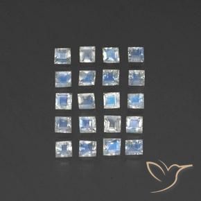 Shop natural 2.56ct Blanc bleuâtre Pierre de lune arc-en-ciel gems, Carré, from Inde at GemSelect. In stock, global shipping!