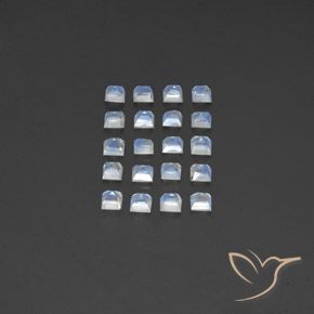 Achetez naturel 2,94ct blanc pierre de lune arc-en-ciel gems, carré, en provenance inde chez gemselect. en stock, livraison internationale!