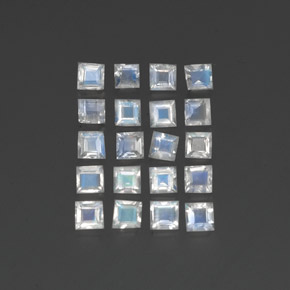 Achetez naturel 2,28ct blanc pierre de lune arc-en-ciel gems, carré, en provenance inde chez gemselect. en stock, livraison internationale!