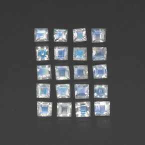 Achetez naturel 2,88ct blanc pierre de lune arc-en-ciel gems, carré, en provenance inde chez gemselect. en stock, livraison internationale!