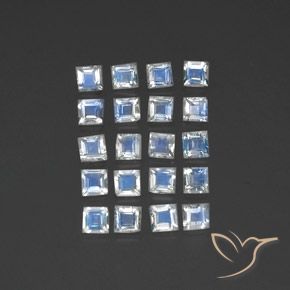 Shop natural 3.25ct Blanc bleuâtre Pierre de lune arc-en-ciel gems, Carré, from Inde at GemSelect. In stock, global shipping!