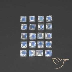 Shop natural 2.95ct Blanc bleuâtre Pierre de lune arc-en-ciel gems, Carré, from Inde at GemSelect. In stock, global shipping!