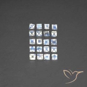 Shop natural 2.66ct Blanc bleuâtre Pierre de lune arc-en-ciel gems, Carré, from Inde at GemSelect. In stock, global shipping!