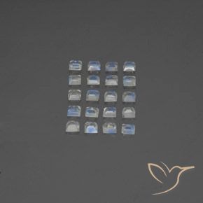 Shop natural 2.66ct Blanc bleuâtre Pierre de lune arc-en-ciel gems, Carré, from Inde at GemSelect. In stock, global shipping!