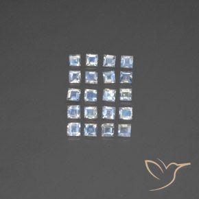 Shop natural 2.39ct Blanc bleuâtre Pierre de lune arc-en-ciel gems, Carré, from Inde at GemSelect. In stock, global shipping!