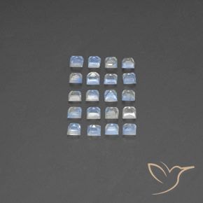 Shop natural 3.16ct Blanc bleuâtre Pierre de lune arc-en-ciel gems, Carré, from Inde at GemSelect. In stock, global shipping!
