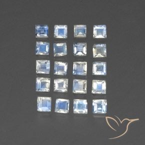 Shop natural 2.81ct Blanc bleuâtre Pierre de lune arc-en-ciel gems, Carré, from Inde at GemSelect. In stock, global shipping!