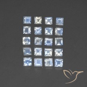 Shop natural 2.77ct Blanc bleuâtre Pierre de lune arc-en-ciel gems, Carré, from Inde at GemSelect. In stock, global shipping!