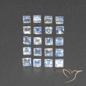 Shop natural 3.26ct Blanc bleuâtre Pierre de lune arc-en-ciel gems, Carré, from Inde at GemSelect. In stock, global shipping!