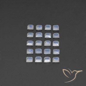Shop natural 2.68ct Blanc bleuâtre Pierre de lune arc-en-ciel gems, Carré, from Inde at GemSelect. In stock, global shipping!