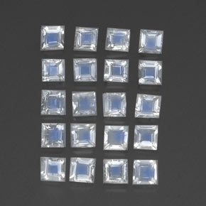 Achetez naturel 2,35ct blanc pierre de lune arc-en-ciel gems, carré, en provenance inde chez gemselect. en stock, livraison internationale!